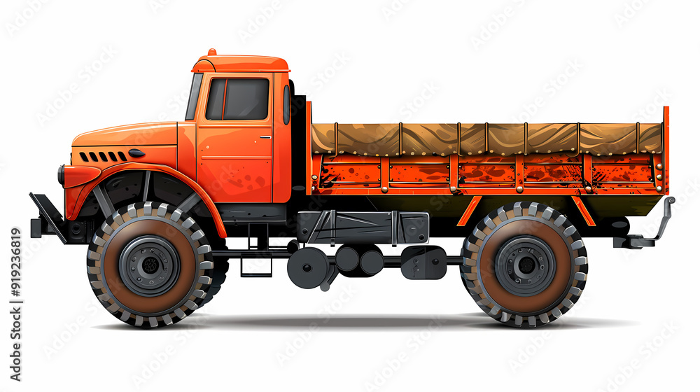 Ftat truck isolated on white background vector image Ftat truck isolated on white background vector image