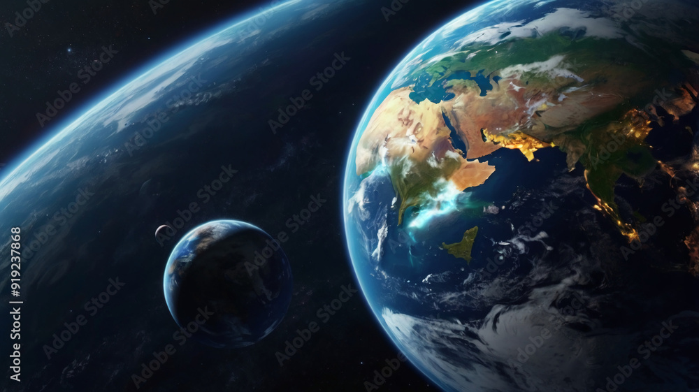 Obraz premium 3D illustration of Earth in space.