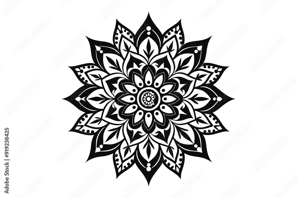 Mandala Floral Design Silhouette Illustration Background Mandala Floral Design Silhouette Illustration Background