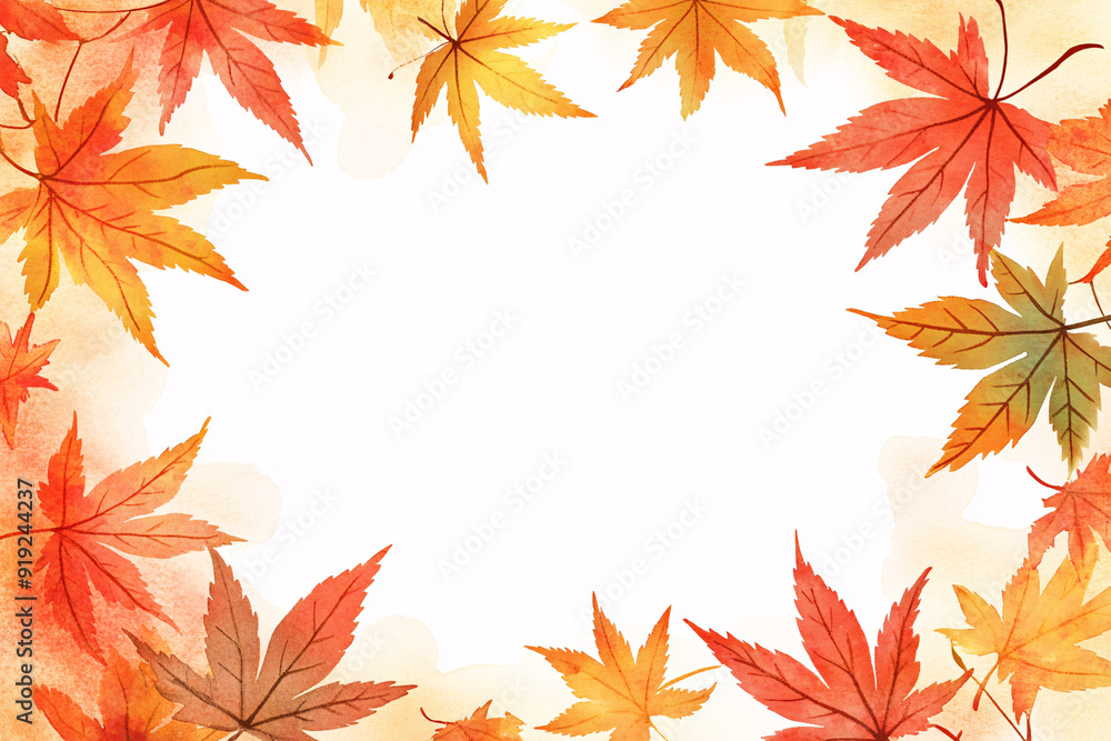 A frame of autumn leaves, showcasing the vibrant colors of fall. Could be used as a background or decoration. A frame of autumn leaves, showcasing the vibrant colors of fall. Could be used as a background or decoration.