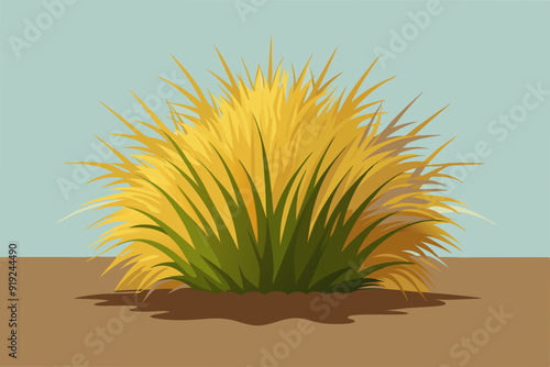 Hairgrass flat vector illustration photo