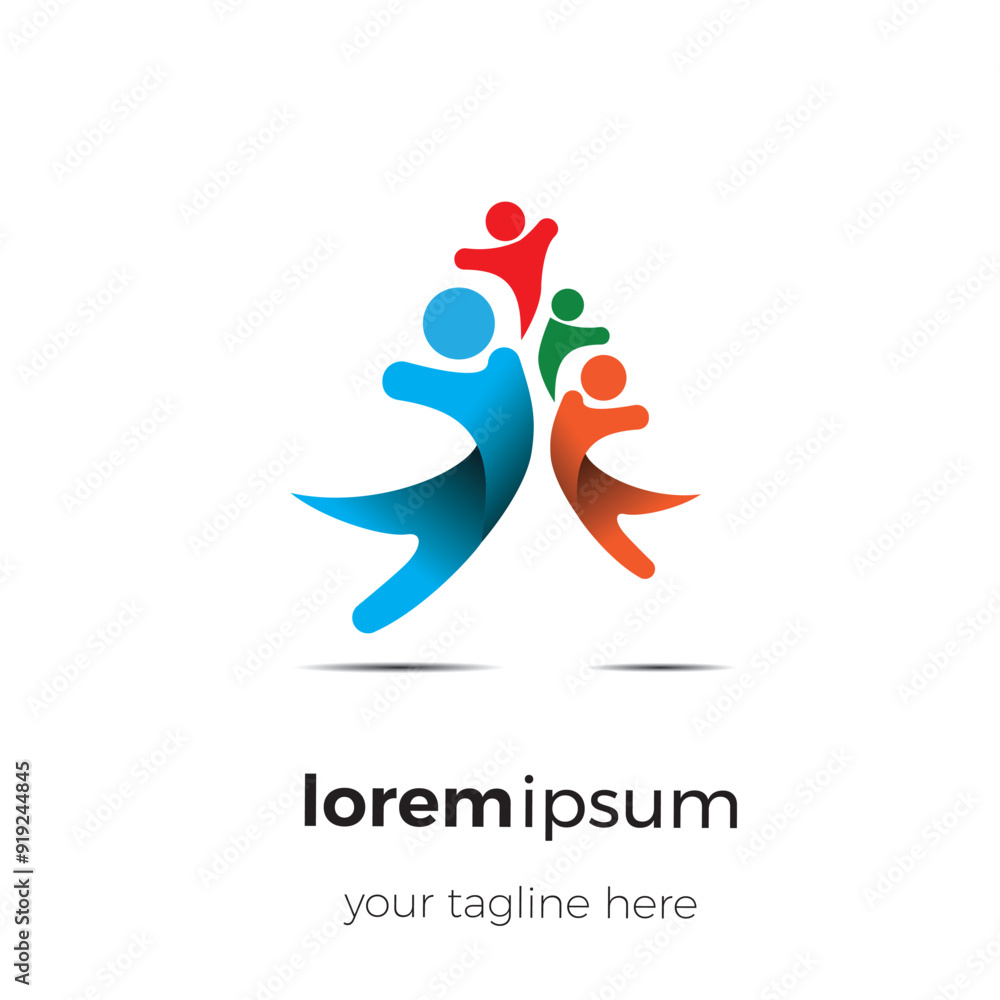 Colorful people, athlete, family, abstract logo Colorful people, athlete, family, abstract logo