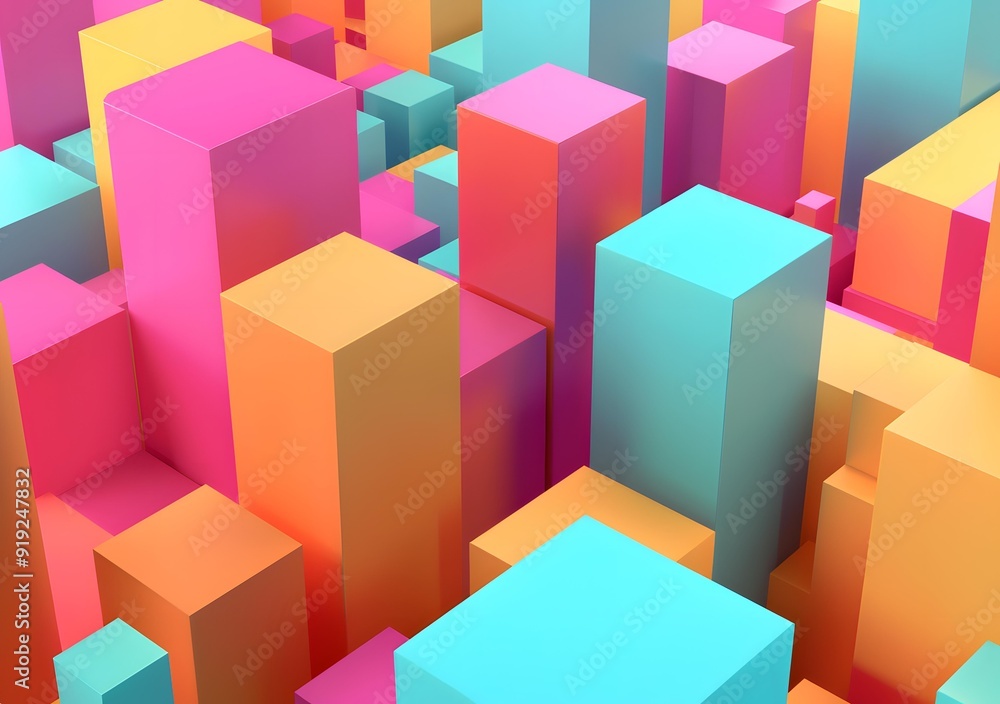 Abstract 3D Colorful Cubes Background Abstract 3D Colorful Cubes Background