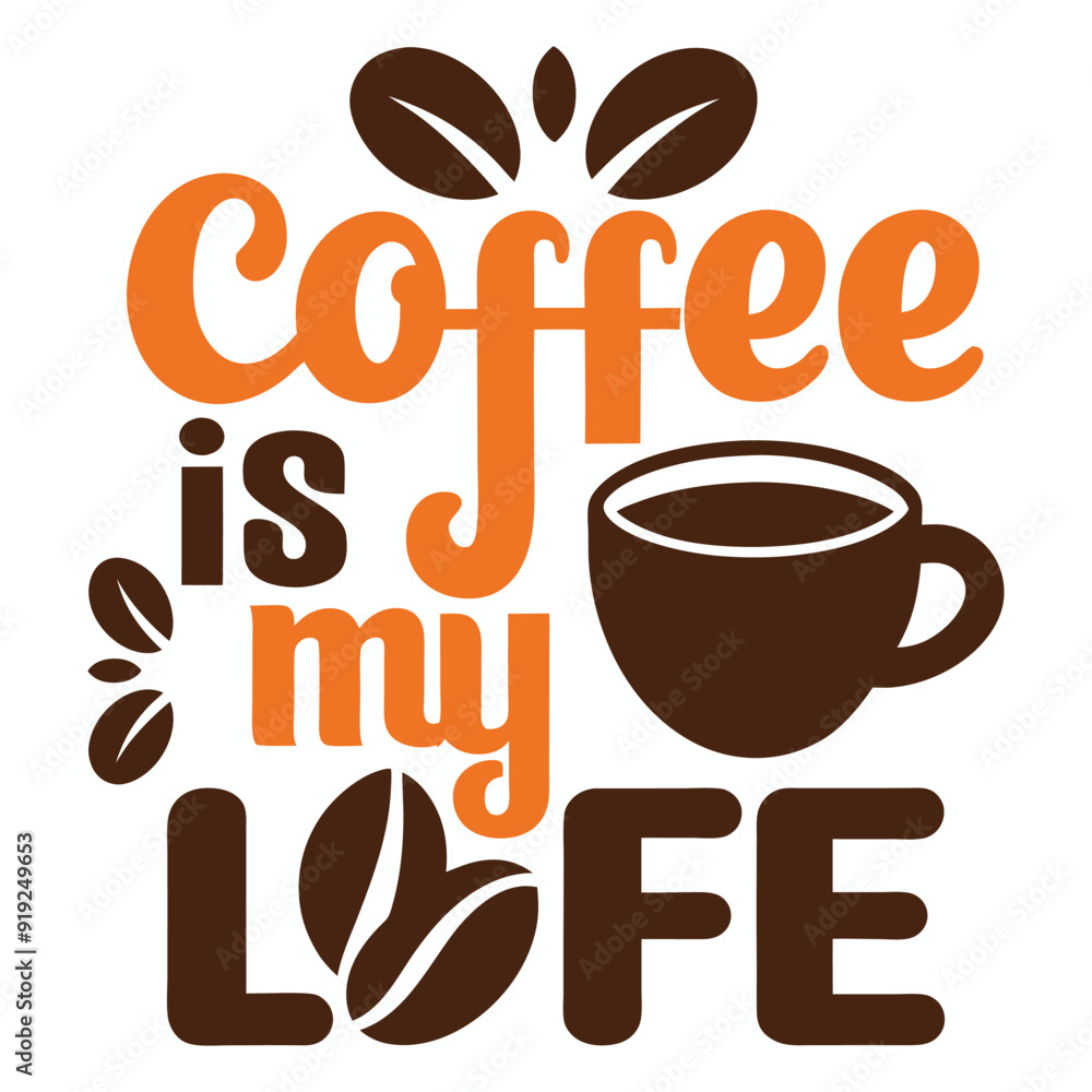 Coffee is my life typography t-shirt design Coffee is my life typography t-shirt design