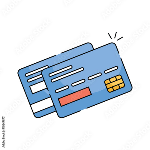 Modern credit cards icon, perfect for finance, shopping, or online payment