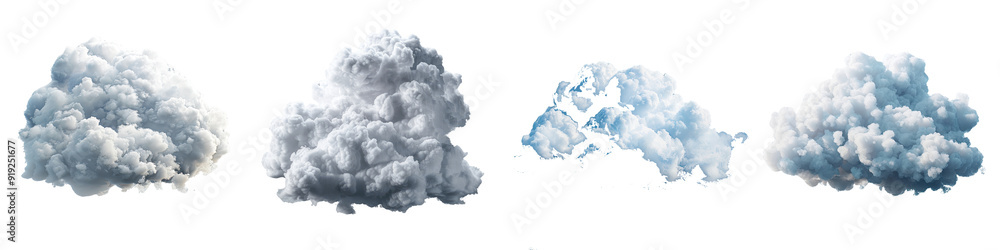 Cloud isolated on a transparent background - Featuring a fluffy, white cumulus cloud with soft, rounded edges - Clean and detailed composition with even lighting - Studio photography highlighting the Cloud isolated on a transparent background - Featuring a fluffy, white cumulus cloud with soft, rounded edges - Clean and detailed composition with even lighting - Studio photography highlighting the