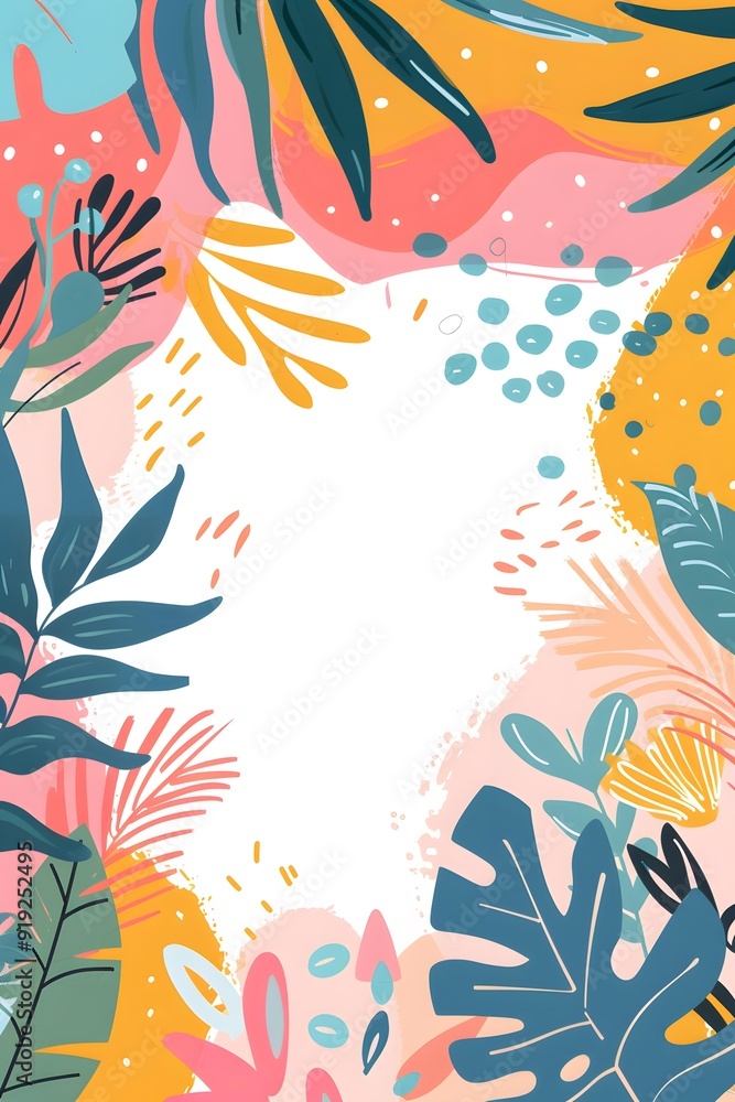 Tropical Leaves Abstract Summer Background Illustration Tropical Leaves Abstract Summer Background Illustration