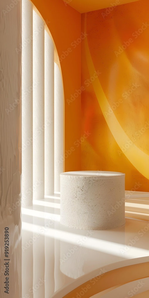 Minimalist Abstract Orange and White Room Interior Design Minimalist Abstract Orange and White Room Interior Design