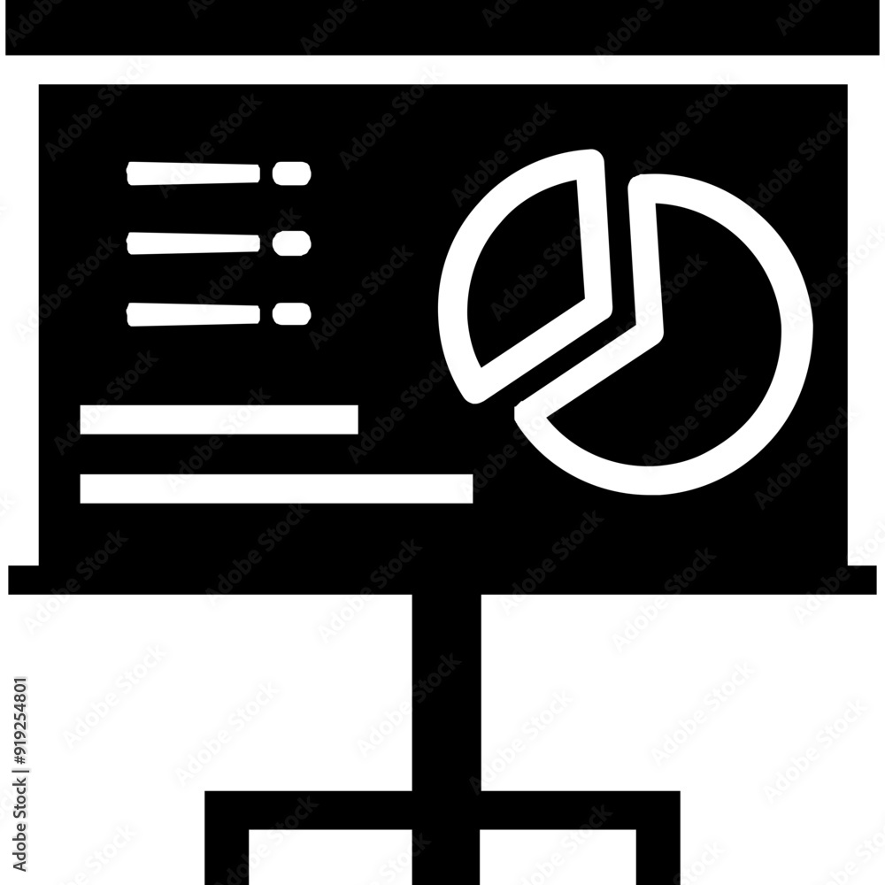 Graph Presentation vector icon in glyph style Graph Presentation vector icon in glyph style