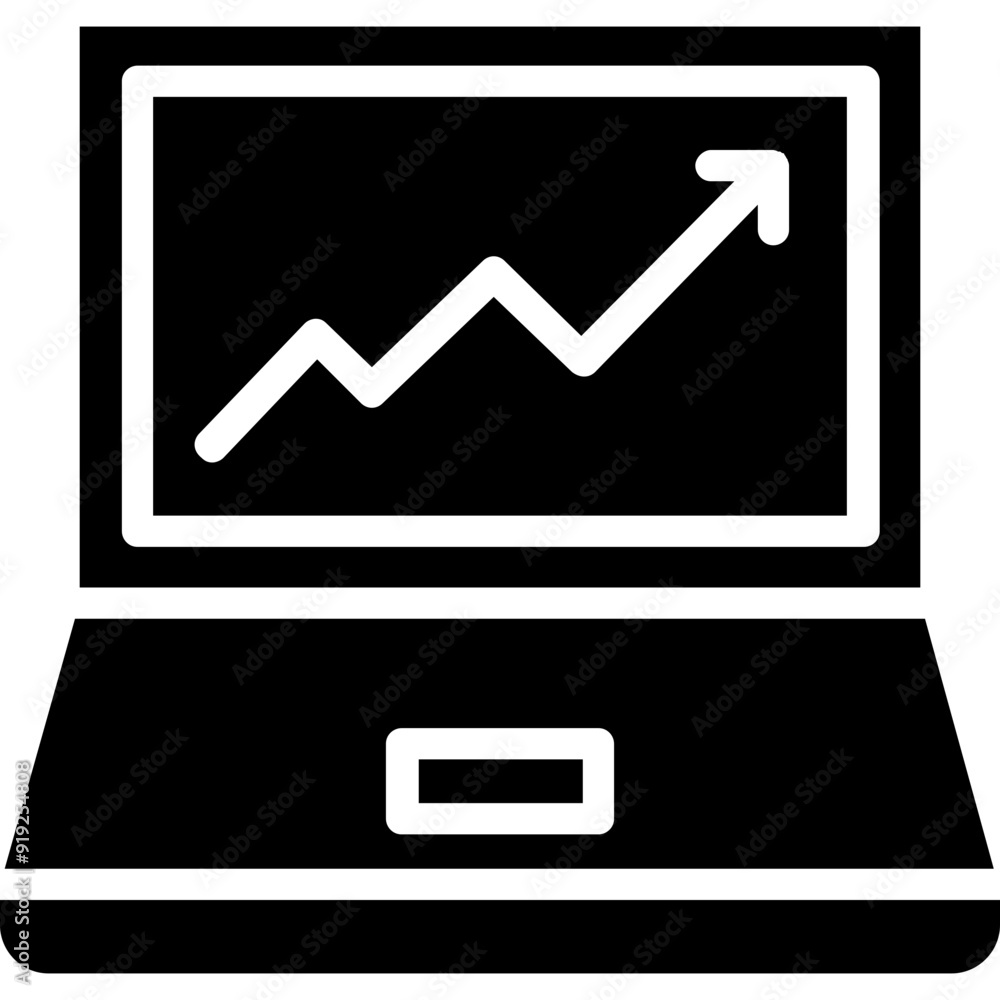 Online Graph vector icon in glyph style Online Graph vector icon in glyph style