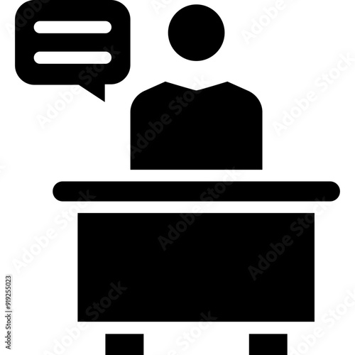 Speech vector icon in glyph style 