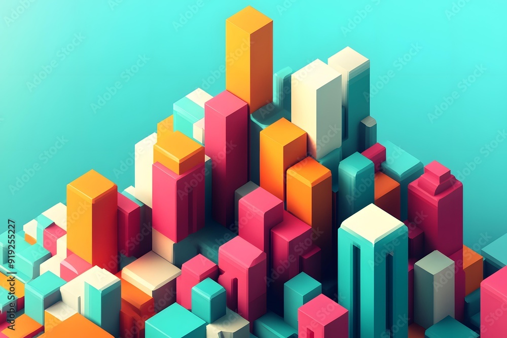 Abstract Geometric 3D Colorful Illustration Abstract Geometric 3D Colorful Illustration