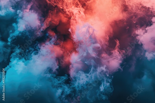 Wallpaper Mural A red and blue cloud of smoke on a black background, great for use in graphic designs or digital art Torontodigital.ca