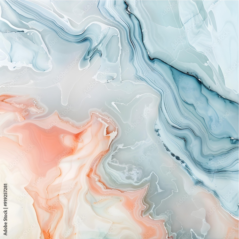 Abstract Marble Swirls with Blue and Pink Color Abstract Marble Swirls with Blue and Pink Color