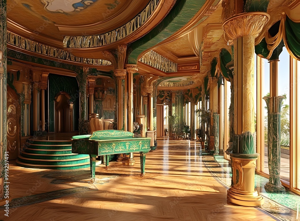 Obraz premium Emerald and Gold Palace Interior Design