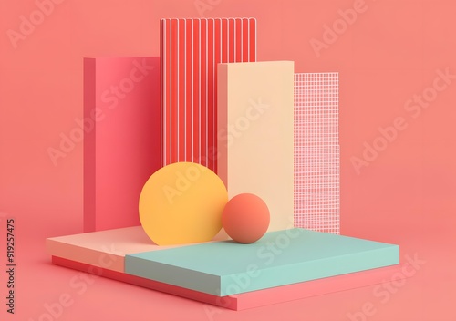 Abstract Geometric Shapes and Colorful Background