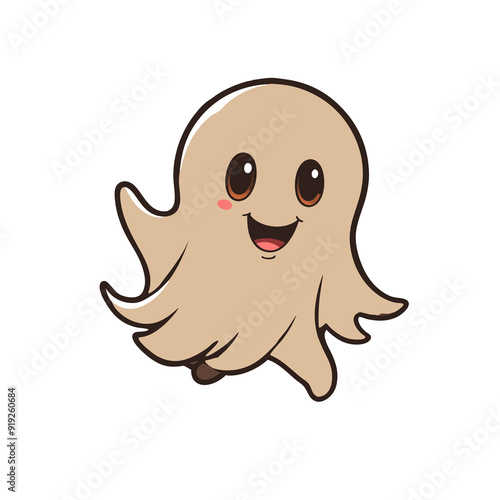 brown ghost kawaii halloween graphic