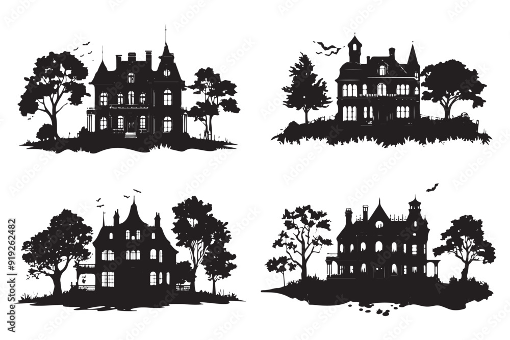 Fototapeta premium Halloween Vector Art,Spooky Halloween Vector, 