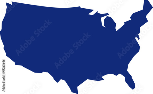 American map icon. Silhouette style.