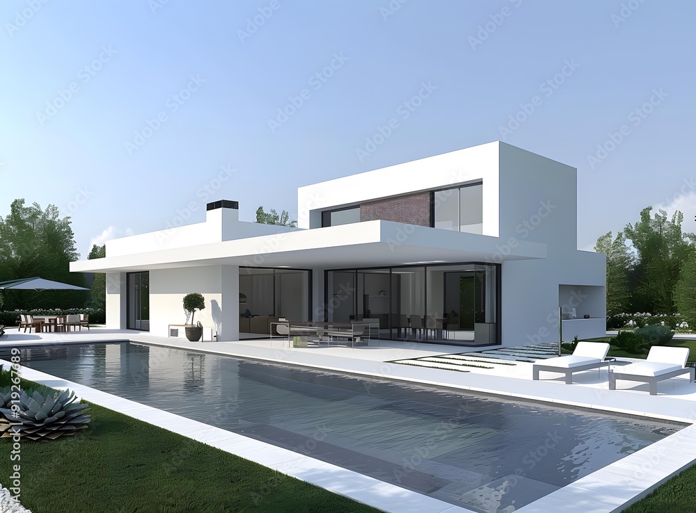Modern Minimalist Architecture House with Swimming Pool Design Modern Minimalist Architecture House with Swimming Pool Design