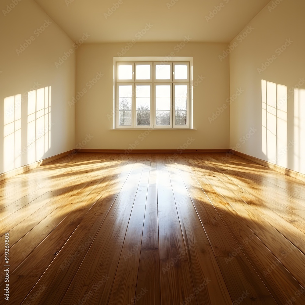 Empty Room with Sunlight Through Window