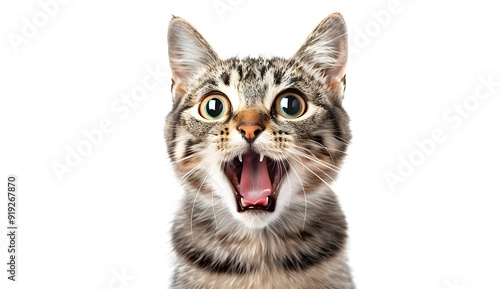 Surprised Cat with Open Mouth photo