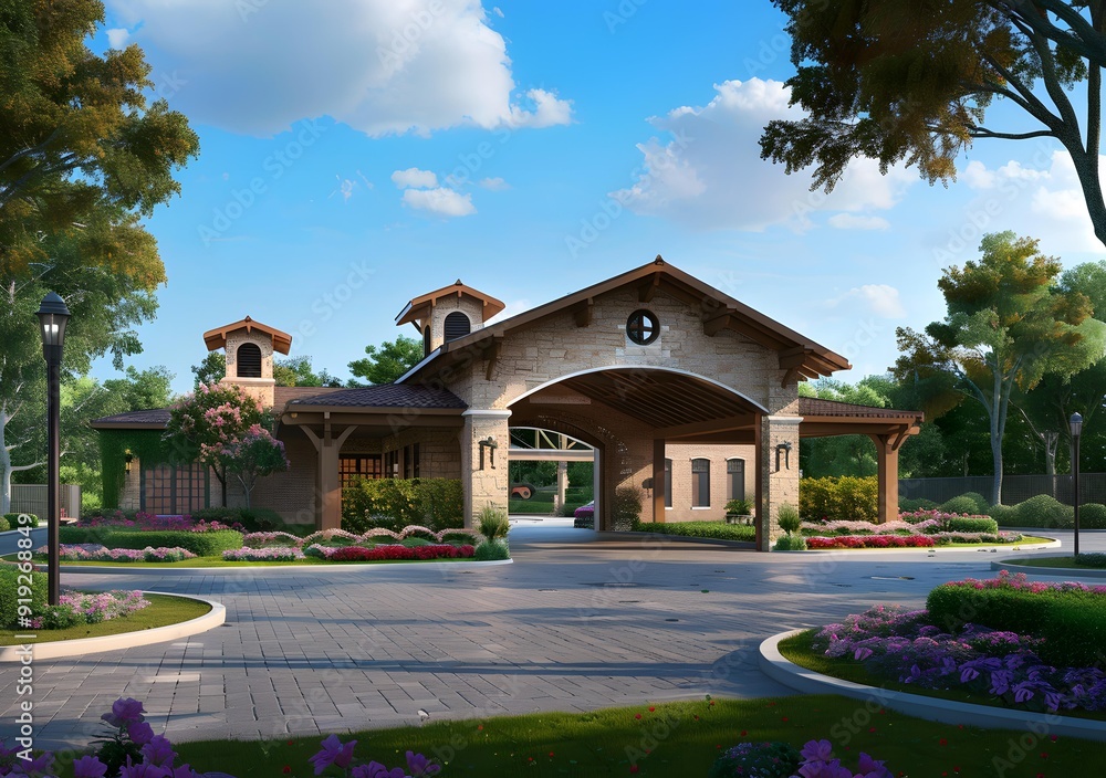 Stone Arch Entrance to a Resort Community Stone Arch Entrance to a Resort Community