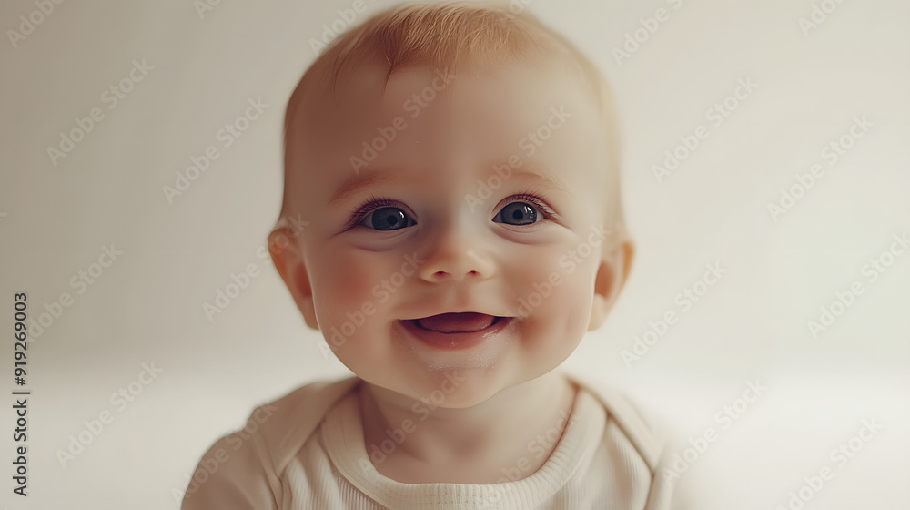 Adorable Smiling Baby in Cinematic Style Adorable Smiling Baby in Cinematic Style
