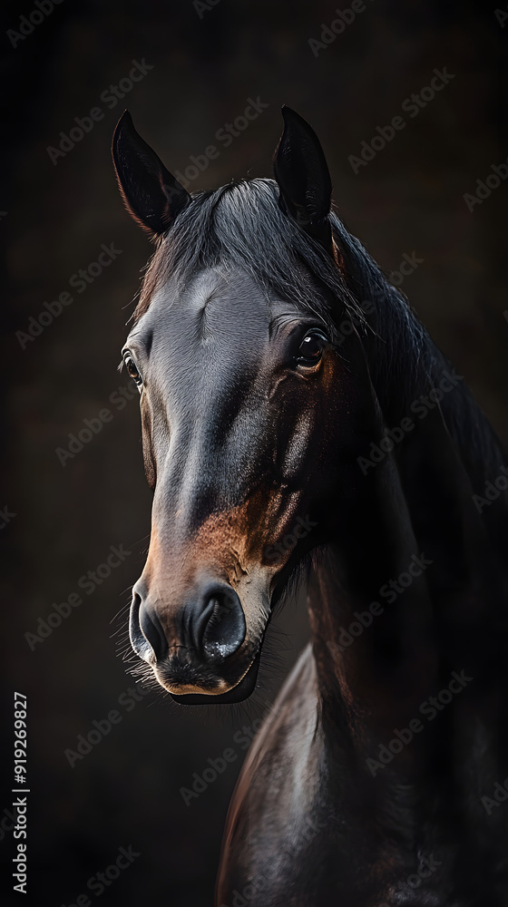 Majestic Horse Portrait in Professional Studio Majestic Horse Portrait in Professional Studio