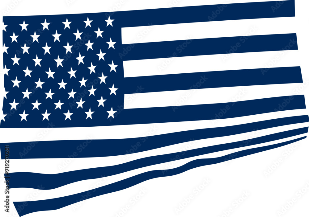 Obraz premium American flag symbol. Silhouette style.