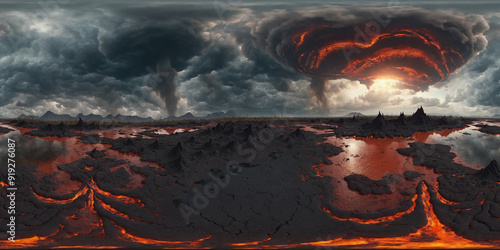 HDRI Lava Landscapes Equirectangular Panorama 23