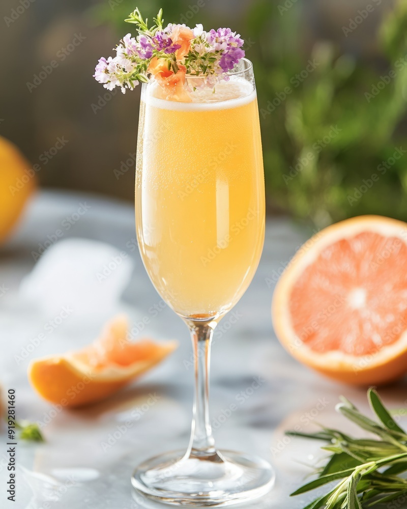 Mimosa Mayhem Ingredients: Champagne, Fresh Grapefruit Juice, Elderflower Liqueur, Honey Syrup, Ice Edible flowers for garnish Mimosa Mayhem Ingredients: Champagne, Fresh Grapefruit Juice, Elderflower Liqueur, Honey Syrup, Ice Edible flowers for garnish