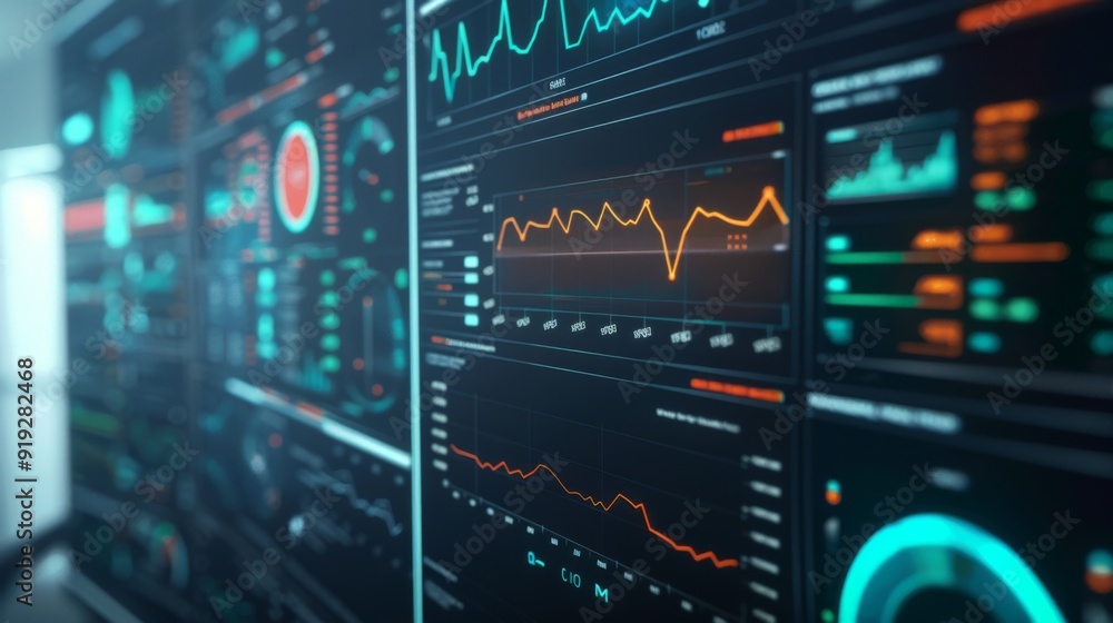 Digital display of a patient health dashboard with vital statistics and predictive analytics, illustrating innovation in personalized healthcare. Digital display of a patient health dashboard with vital statistics and predictive analytics, illustrating innovation in personalized healthcare.