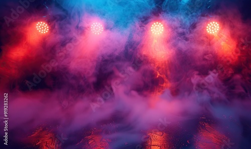 Wallpaper Mural colorful stage lights,smoke background. Torontodigital.ca