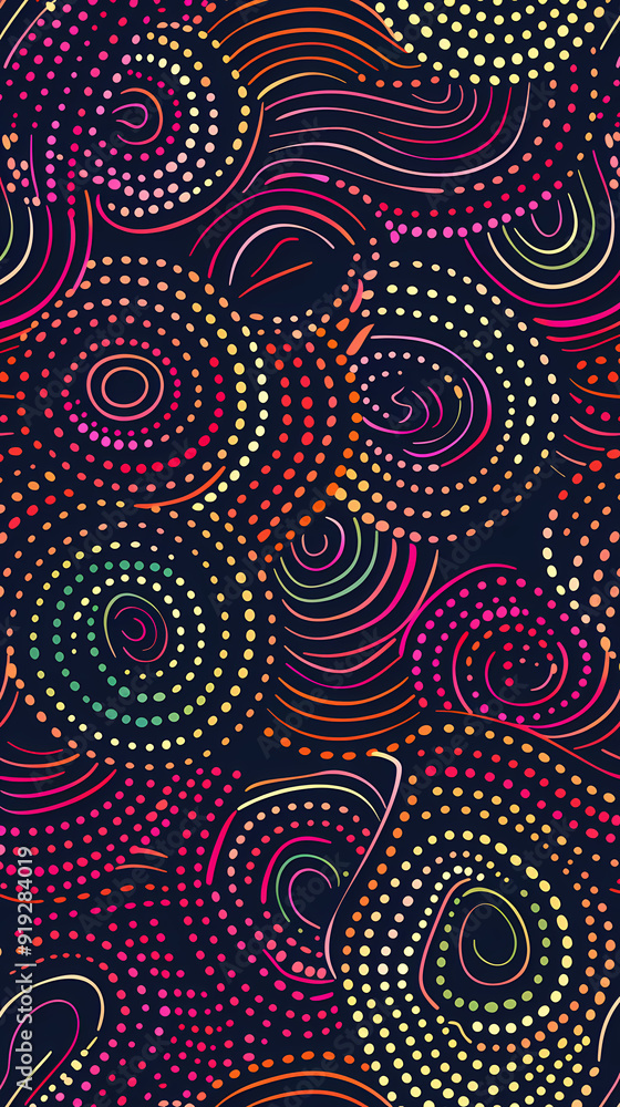 Fototapeta premium Dotted line geometric seamless pattern vector image