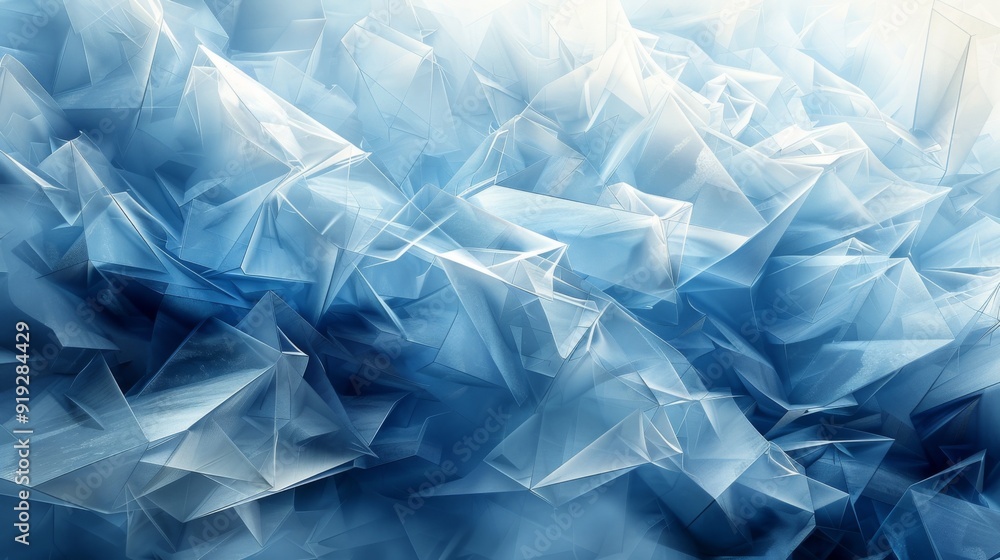 Abstract Crystalline Formation in Blue Tones Abstract Crystalline Formation in Blue Tones