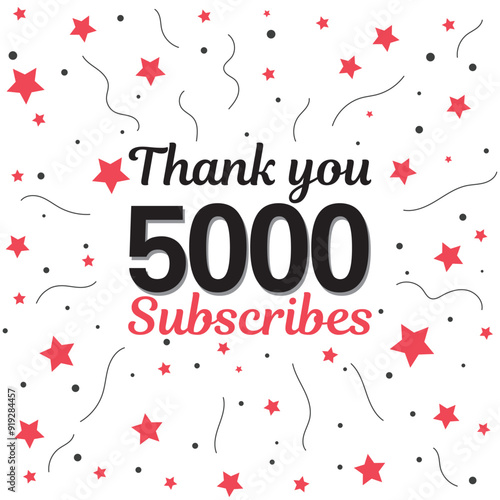 5000 subscribers, followers. Thank you for 5k subscribers, followers on social media. 5000 subscribers thank you, celebration banner for thanks