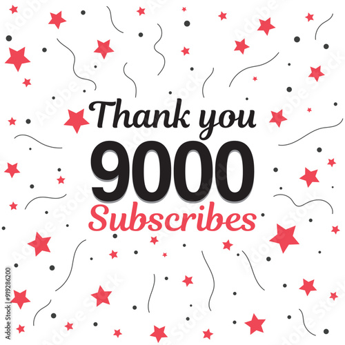 9000 subscribers, followers. Thank you for 9k subscribers, followers on social media. 9000 subscribers thank you, celebration banner for thanks