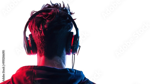 gamer on white background