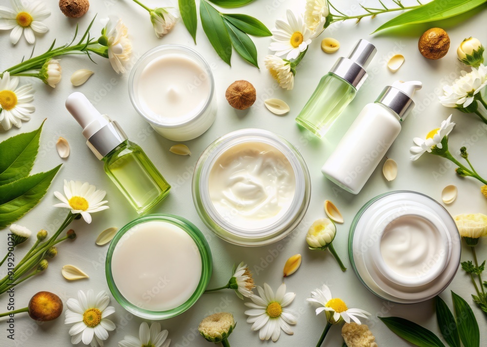 Top view beauty skincare frame Top view beauty skincare frame