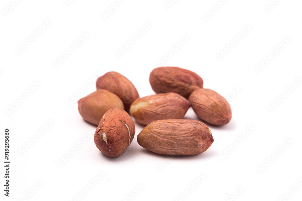 peanut on white background. macro. close-up. selective focus peanut on white background. macro. close-up. selective focus