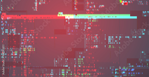 Digital Binary Code on Dark Red Background. Data Breach