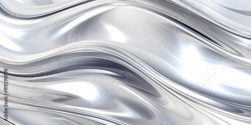 3d rendering Curve Silver Chrome Fluid Liquid Wallpaper. Plastic Water Color Swirl Gradient Mesh. Vivid cream Vibrant Smooth Surface. Blurred Water Multicolor Gradient Background