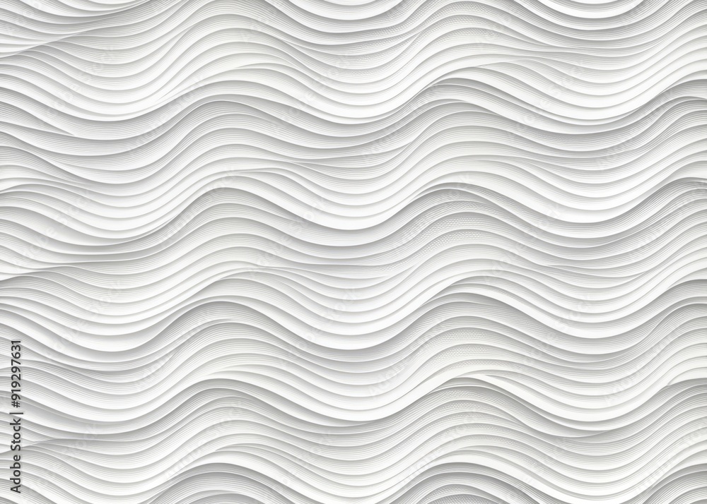 Fototapeta premium Elegant monochrome white seamless wave texture pattern background for design projects