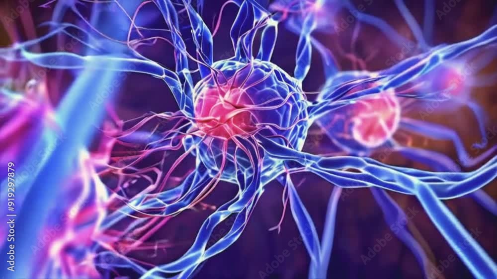 Abstract Visualization of Nerve Impulse Transmission in a Dynamic Style with Electric Colors for Neuroscience Concept
Abstract Visualization of Nerve Impulse Transmission in a Dynamic Style with Electric Colors for Neuroscience Concept
