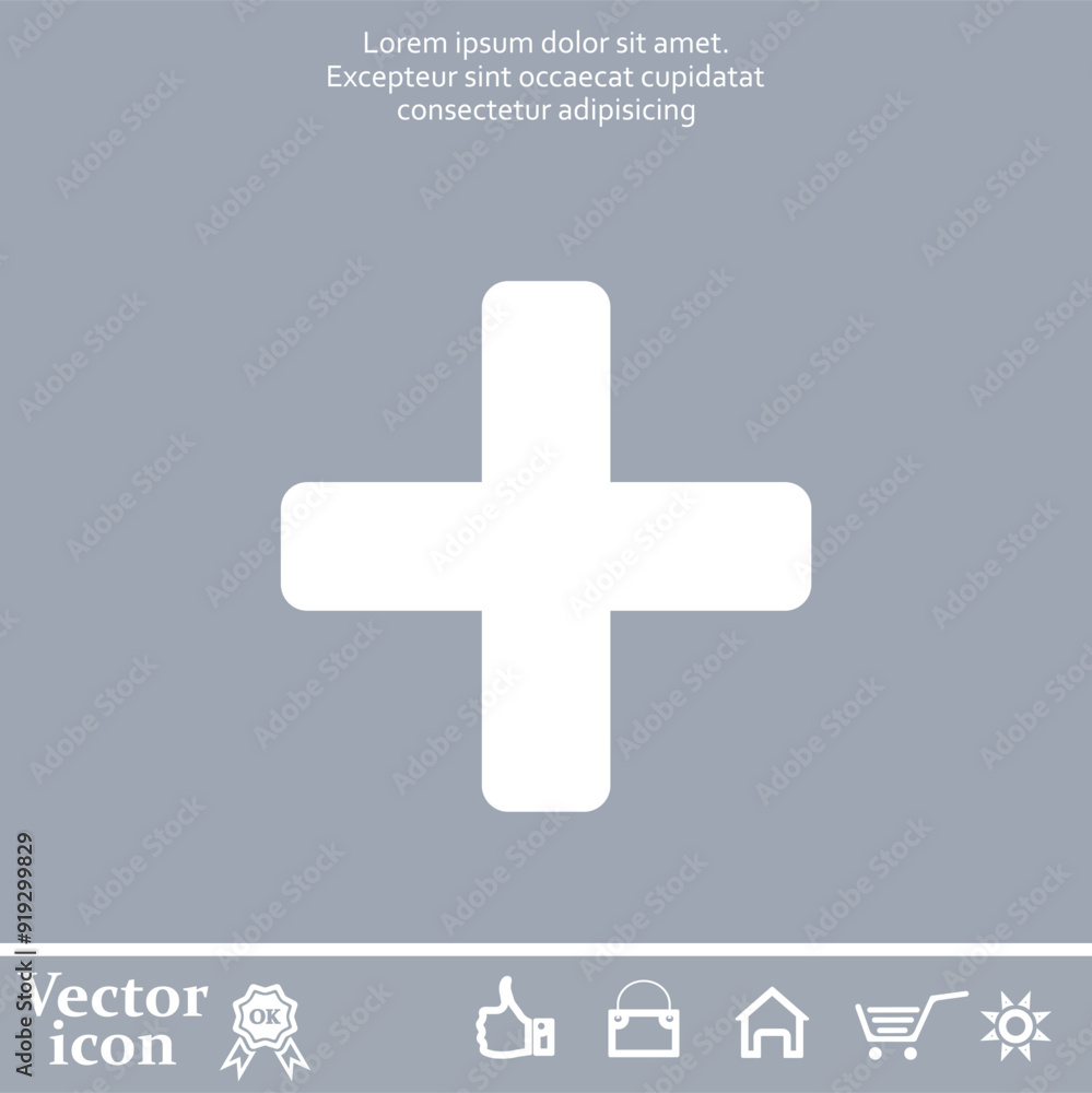 Fototapeta premium Vector icon of white color on a gray background