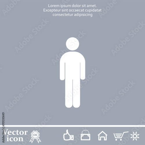 Vector icon of white color on a gray background