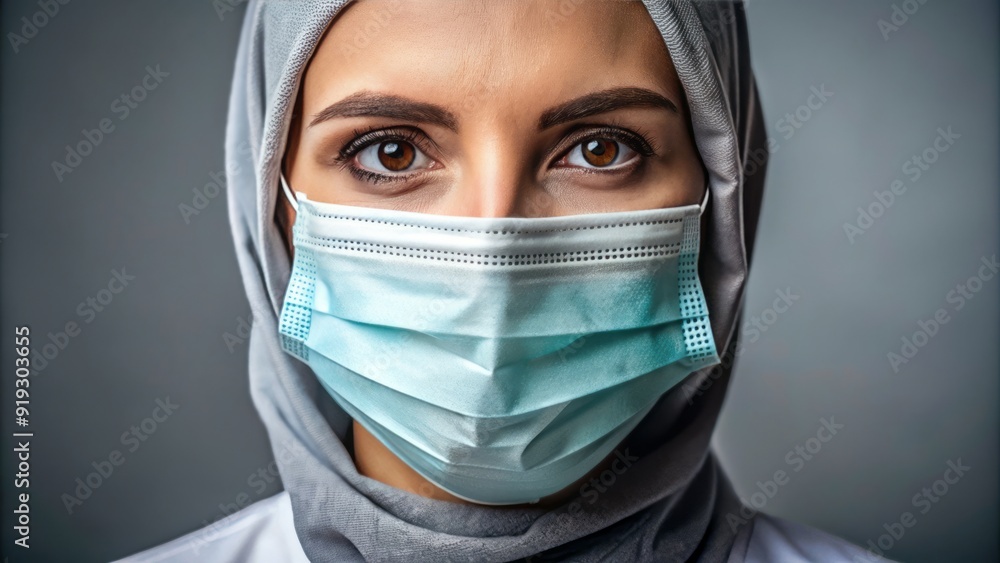Facial covering incorrectly positioned under chin, exposing nose and mouth, defeating its purpose, highlighting the importance of proper personal protective equipment usage. Facial covering incorrectly positioned under chin, exposing nose and mouth, defeating its purpose, highlighting the importance of proper personal protective equipment usage.