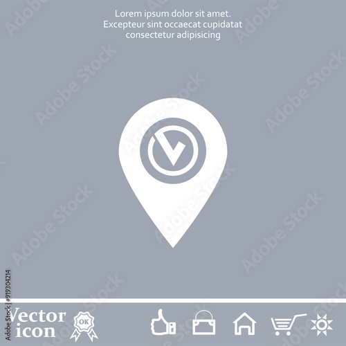 Vector icon of white color on a gray background