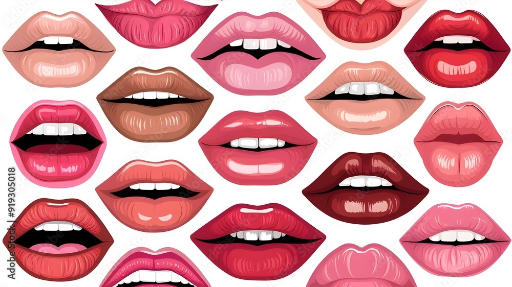 cartoon red lips illustration created by hand cartoon red lips illustration created by hand